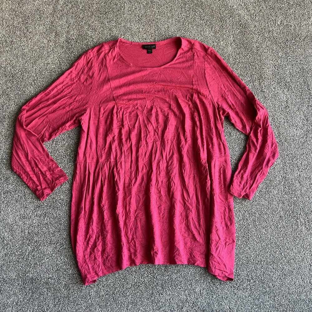 J Jill Wearever Collection Womens XL Pink Long Sleeve Tunic Top Stretch